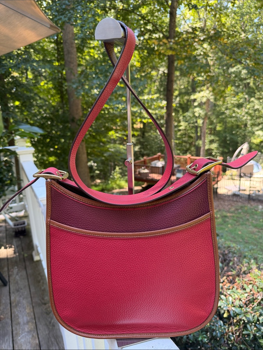 Coach Emory 1941 Collection Crossbody Colorblock Red Apple Glovetanned leather